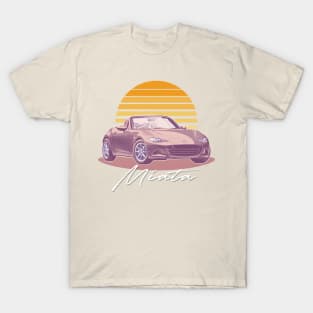 Mazda Miata / Retro Style Sunset Design T-Shirt